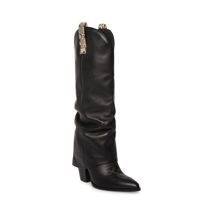 Botas Hasta La Rodilla Steve Madden Lassy Cuero Mujer Negras | ES YS3492